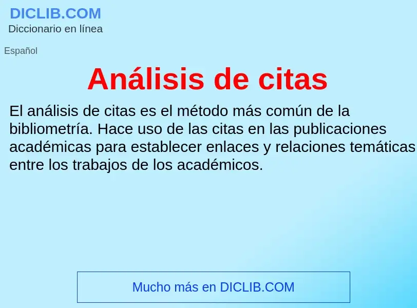 Wat is Análisis de citas - definition