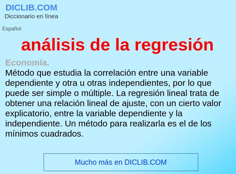 What is análisis de la regresión - meaning and definition