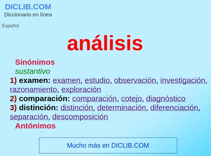 O que é análisis - definição, significado, conceito