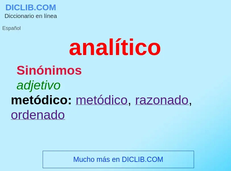 What is analítico - definition