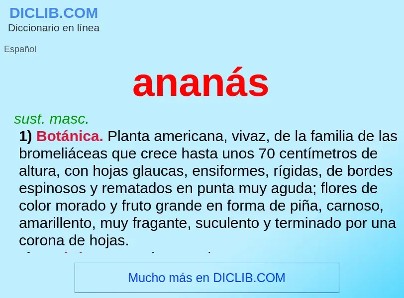 ¿Qué es ananás? - significado y definición