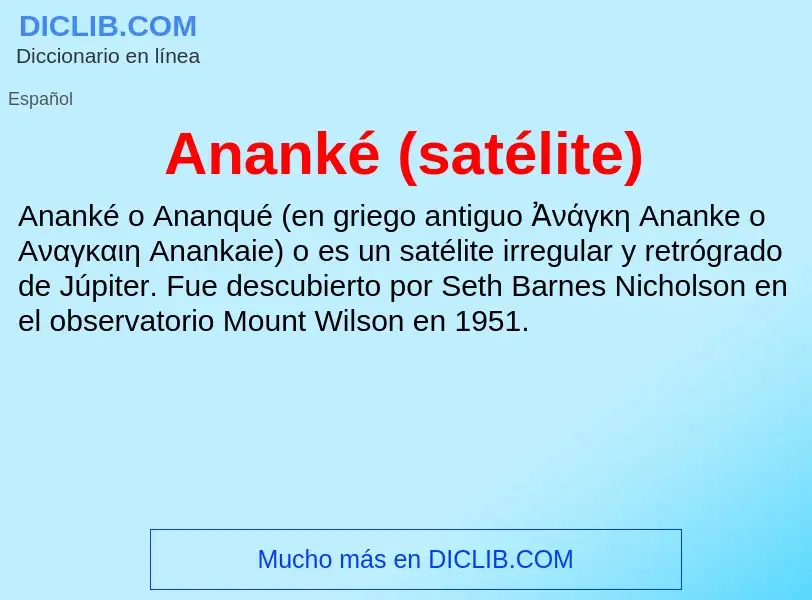 ¿Qué es Ananké (satélite)? - significado y definición