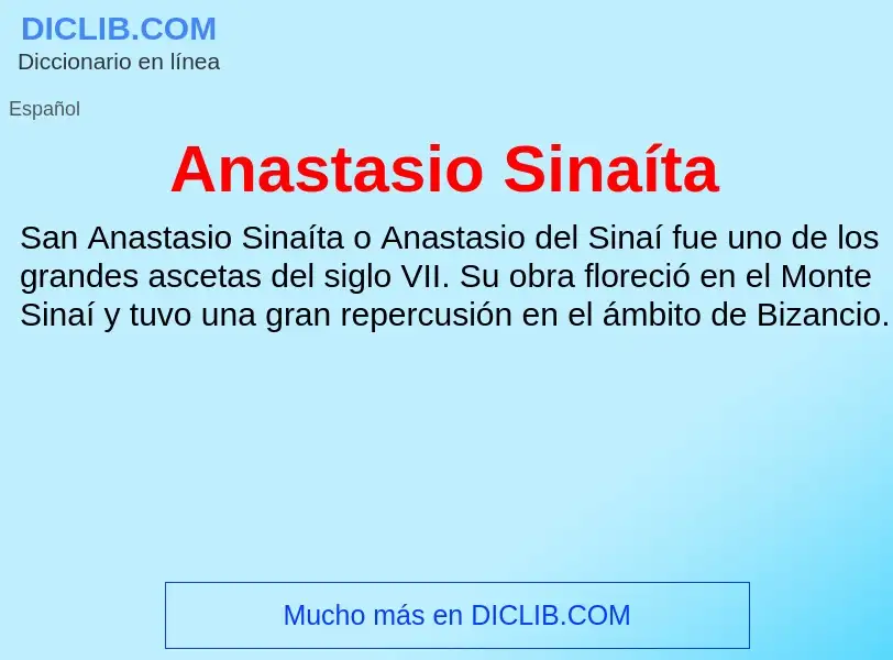 ¿Qué es Anastasio Sinaíta? - significado y definición