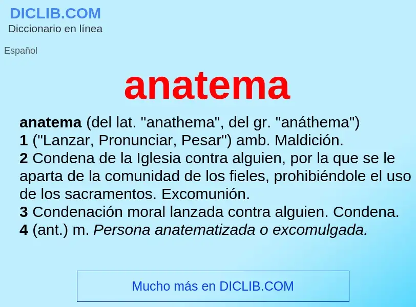 What is anatema - meaning and definition