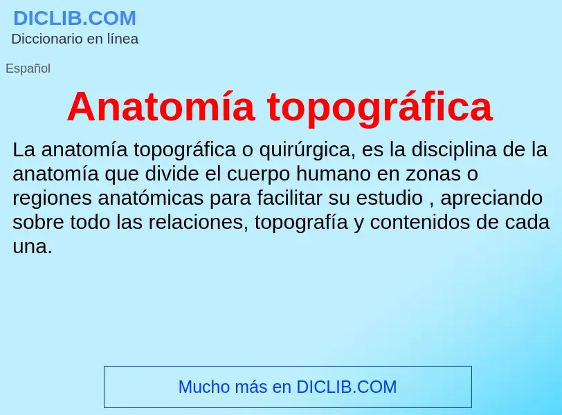 Что такое Anatomía topográfica - определение