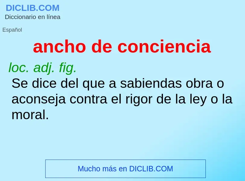 O que é ancho de conciencia - definição, significado, conceito