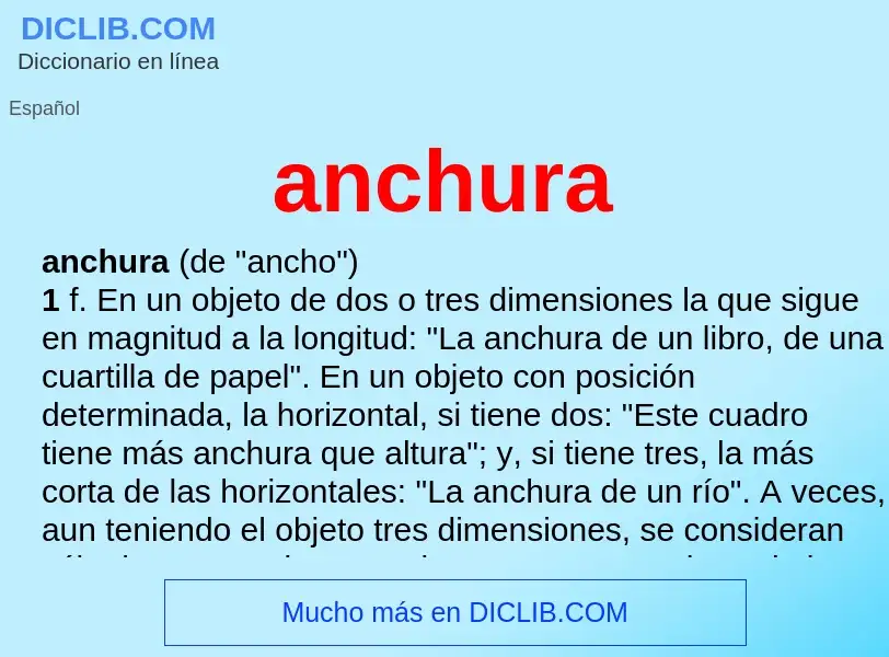 What is anchura - definition