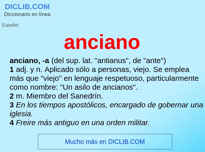 What is anciano - meaning and definition