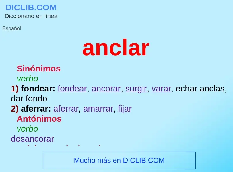 What is anclar - meaning and definition