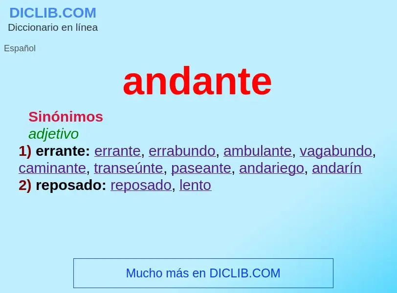 O que é andante - definição, significado, conceito