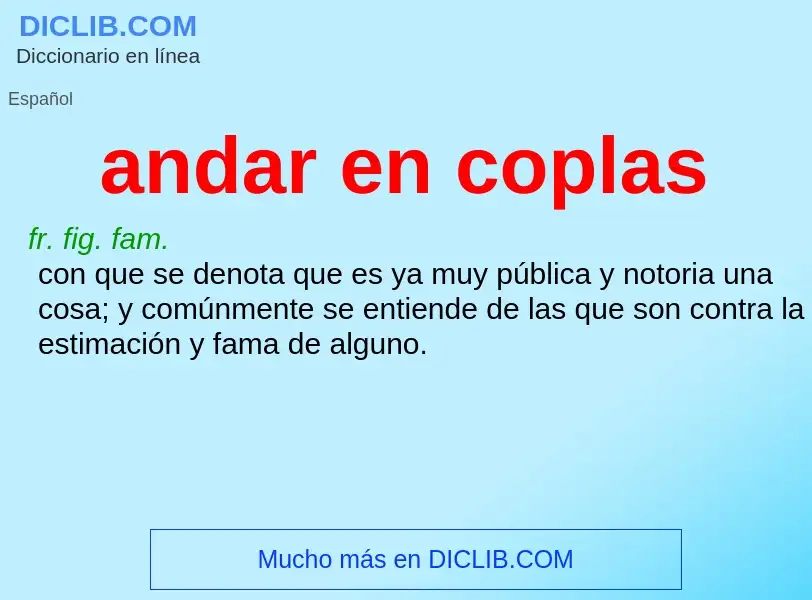 What is andar en coplas - definition