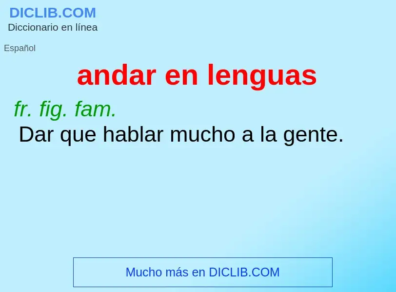 What is andar en lenguas - definition