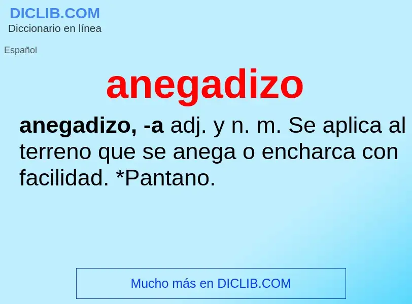 What is anegadizo - meaning and definition