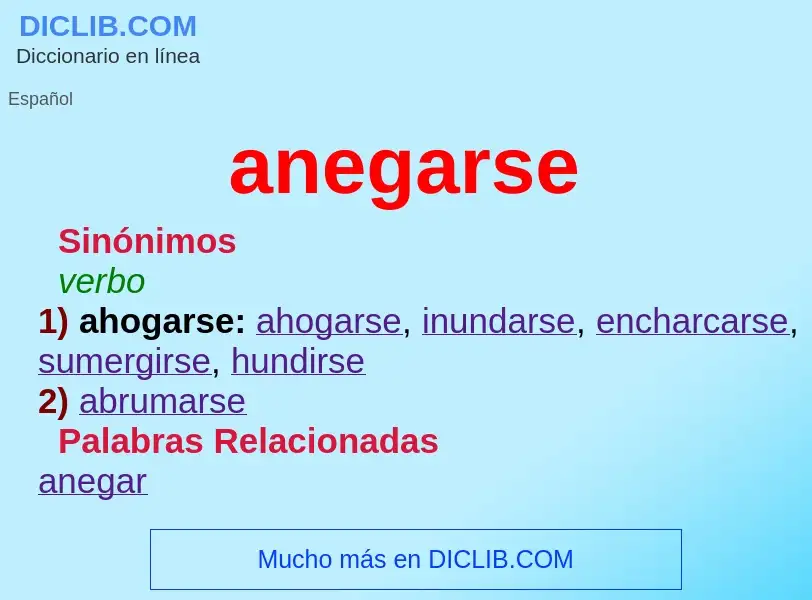 O que é anegarse - definição, significado, conceito