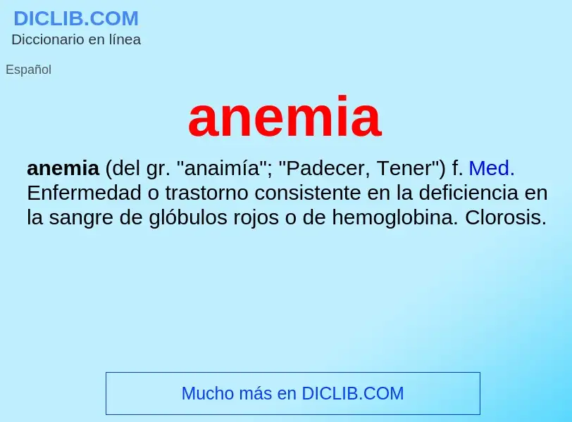 O que é anemia - definição, significado, conceito