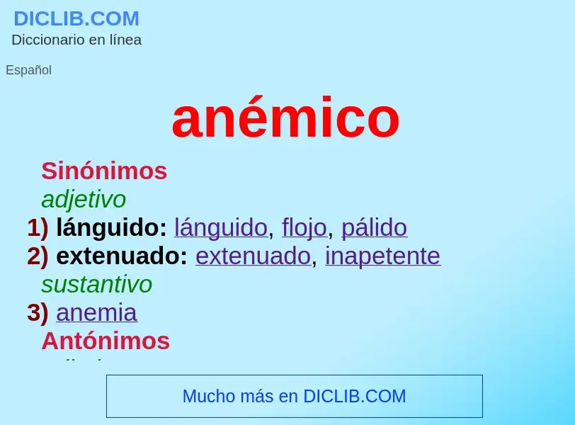 Wat is anémico - definition