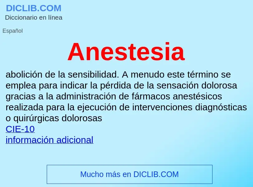 What is Anestesia - definition