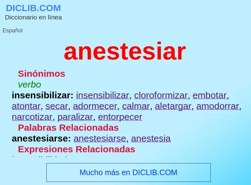 Что такое anestesiar - определение