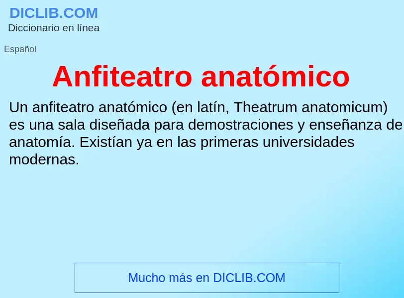 ¿Qué es Anfiteatro anatómico? - significado y definición