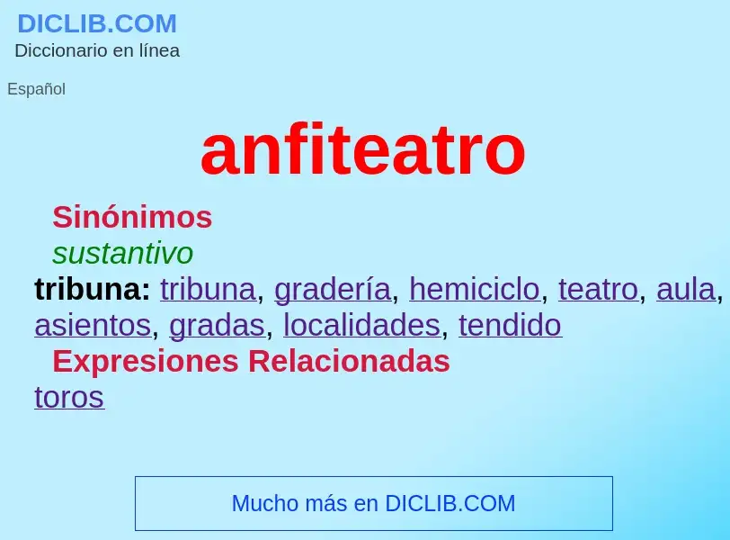 What is anfiteatro - definition