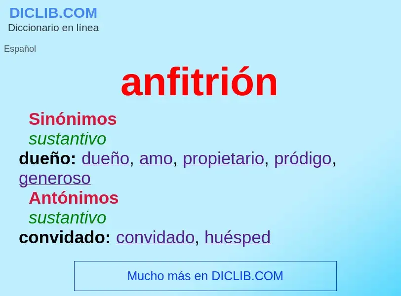 Что такое anfitrión - определение