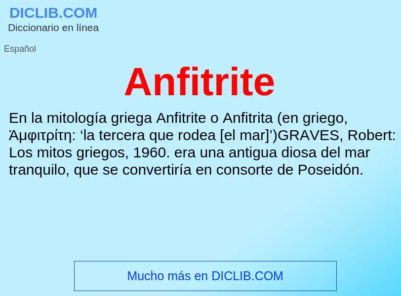 ¿Qué es Anfitrite? - significado y definición