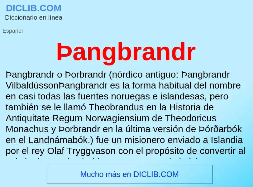 ¿Qué es Þangbrandr? - significado y definición