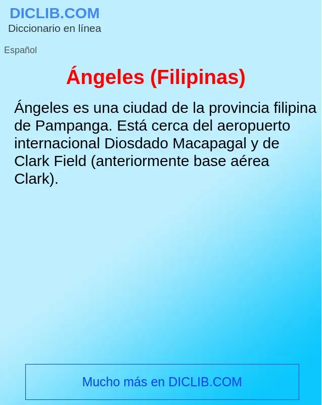 What is Ángeles (Filipinas) - definition