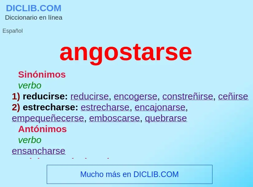 Qu'est-ce que angostarse - définition