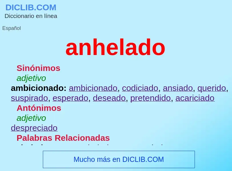 What is anhelado - definition