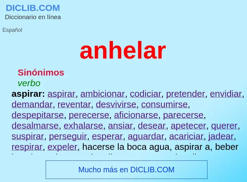 What is anhelar - meaning and definition