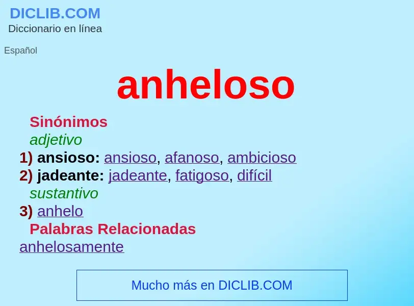 What is anheloso - definition