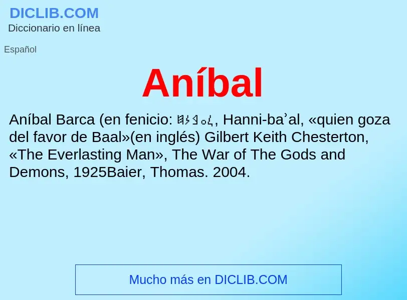 ¿Qué es Aníbal? - significado y definición