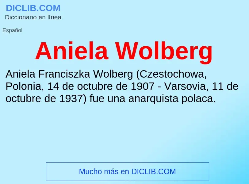 Что такое Aniela Wolberg - определение