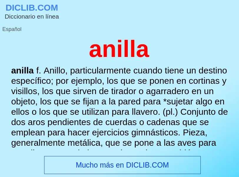 O que é anilla - definição, significado, conceito