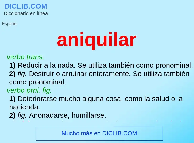 Was ist aniquilar - Definition