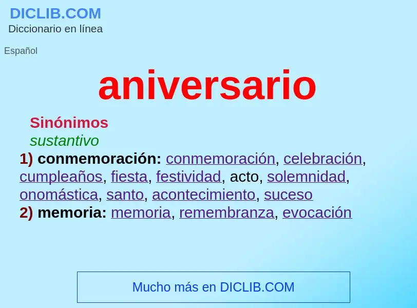 Was ist aniversario - Definition