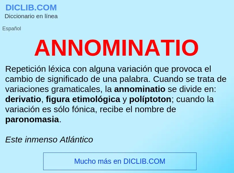 ¿Qué es ANNOMINATIO? - significado y definición