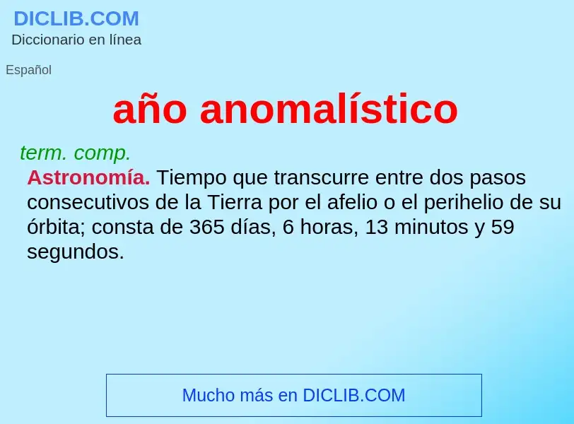 ¿Qué es año anomalístico? - significado y definición