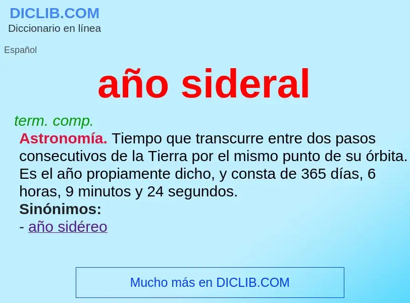 Che cos'è año sideral - definizione