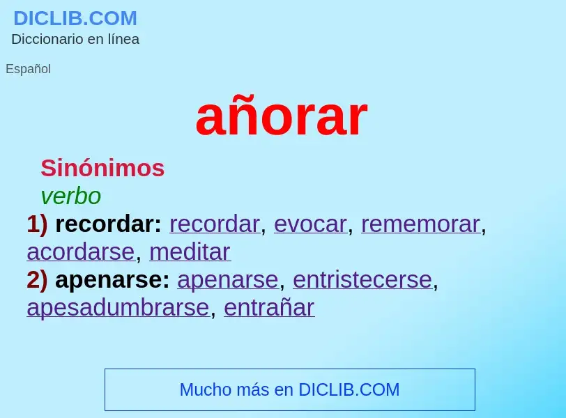 Was ist añorar - Definition