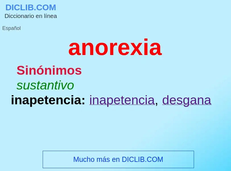 Che cos'è anorexia - definizione