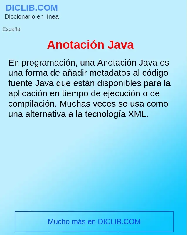 What is Anotación Java - definition