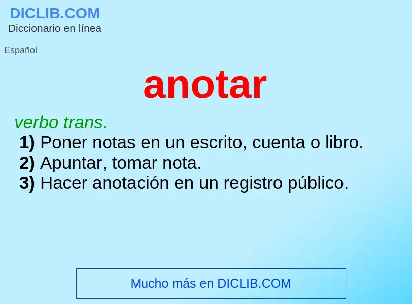 What is anotar - meaning and definition