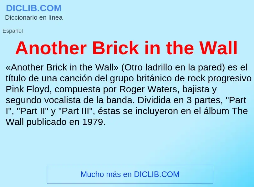 Что такое Another Brick in the Wall - определение