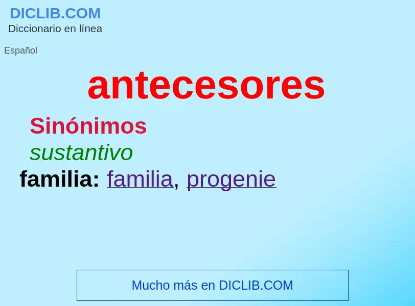 ¿Qué es antecesores? - significado y definición