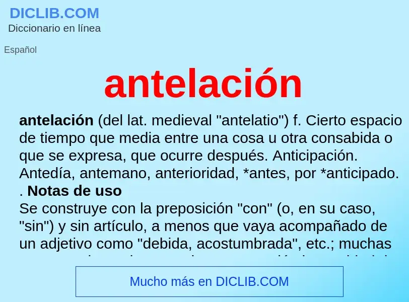 Wat is antelación - definition