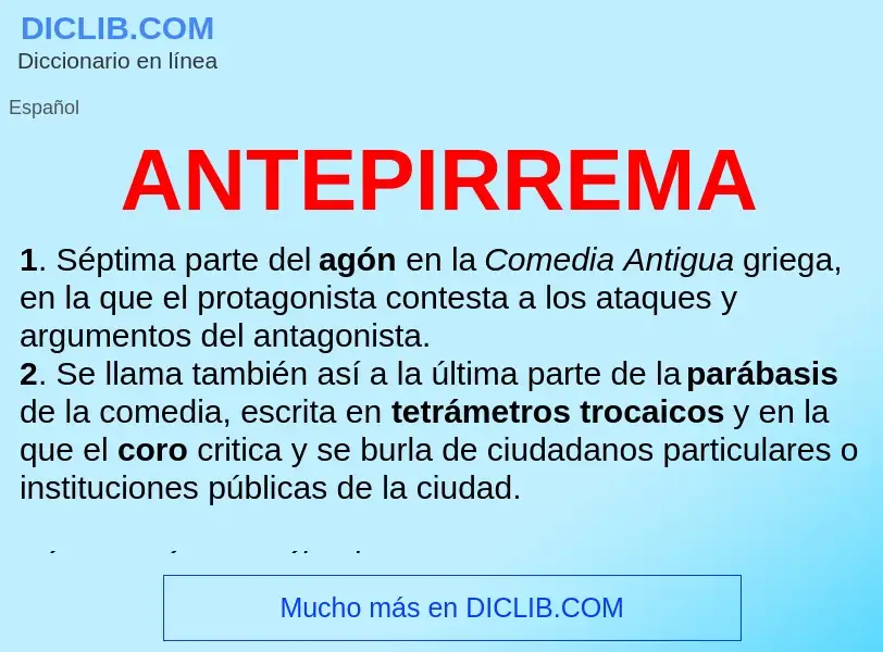 ¿Qué es ANTEPIRREMA? - significado y definición