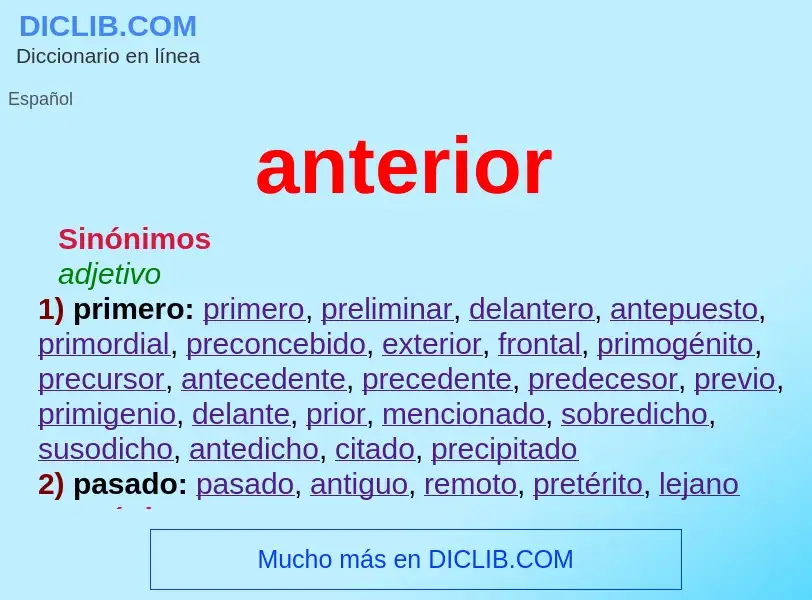 What is anterior - meaning and definition