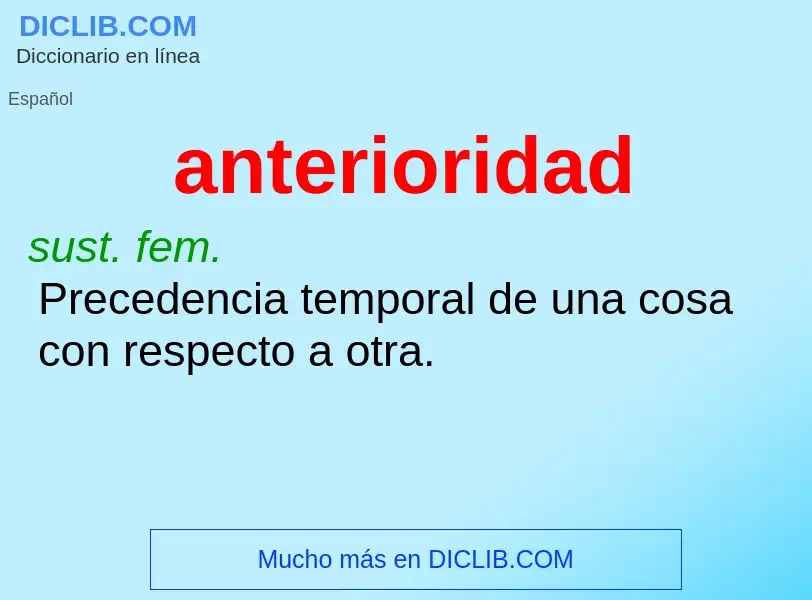 What is anterioridad - definition